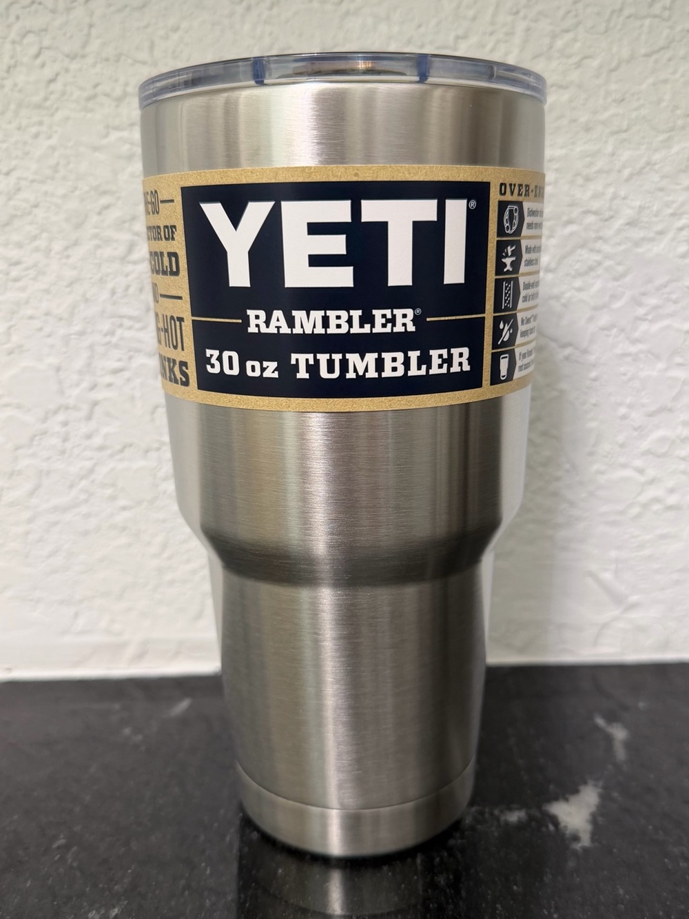 YETI Rambler 30 oz Tumbler MAGSLIDE Lid In STAINLESS STEEL NEW WITH RECEIPT